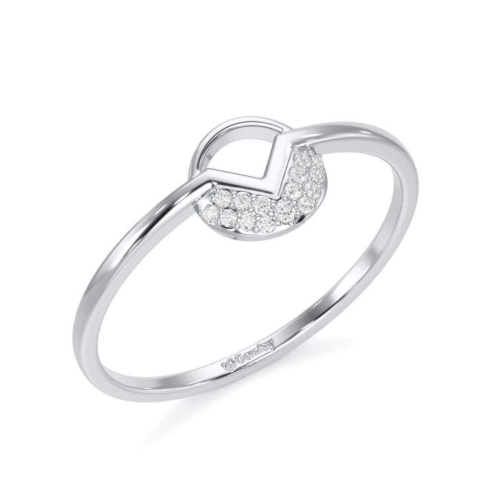 Luminous Loop Silver Ring - White Gold - Image 1