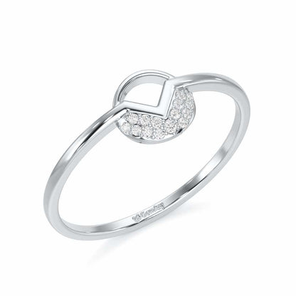 Luminous Loop Silver Ring - White Gold - Image 1