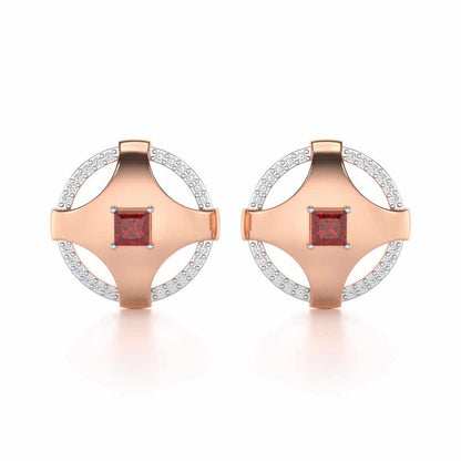 Luminous Lullaby Garnet Silver Earrings - Rose Gold - Image 1