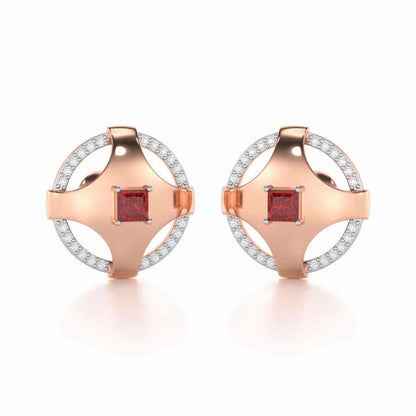 Luminous Lullaby Garnet Silver Earrings - Rose Gold - Image 2