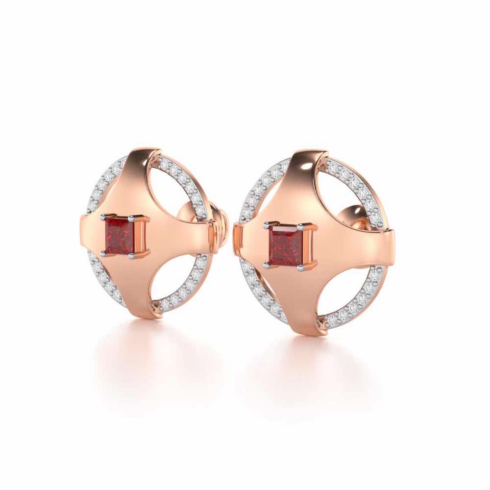 Luminous Lullaby Garnet Silver Earrings - Rose Gold - Image 3
