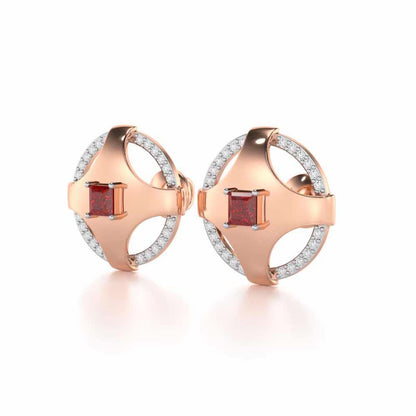 Luminous Lullaby Garnet Silver Earrings - Rose Gold - Image 3