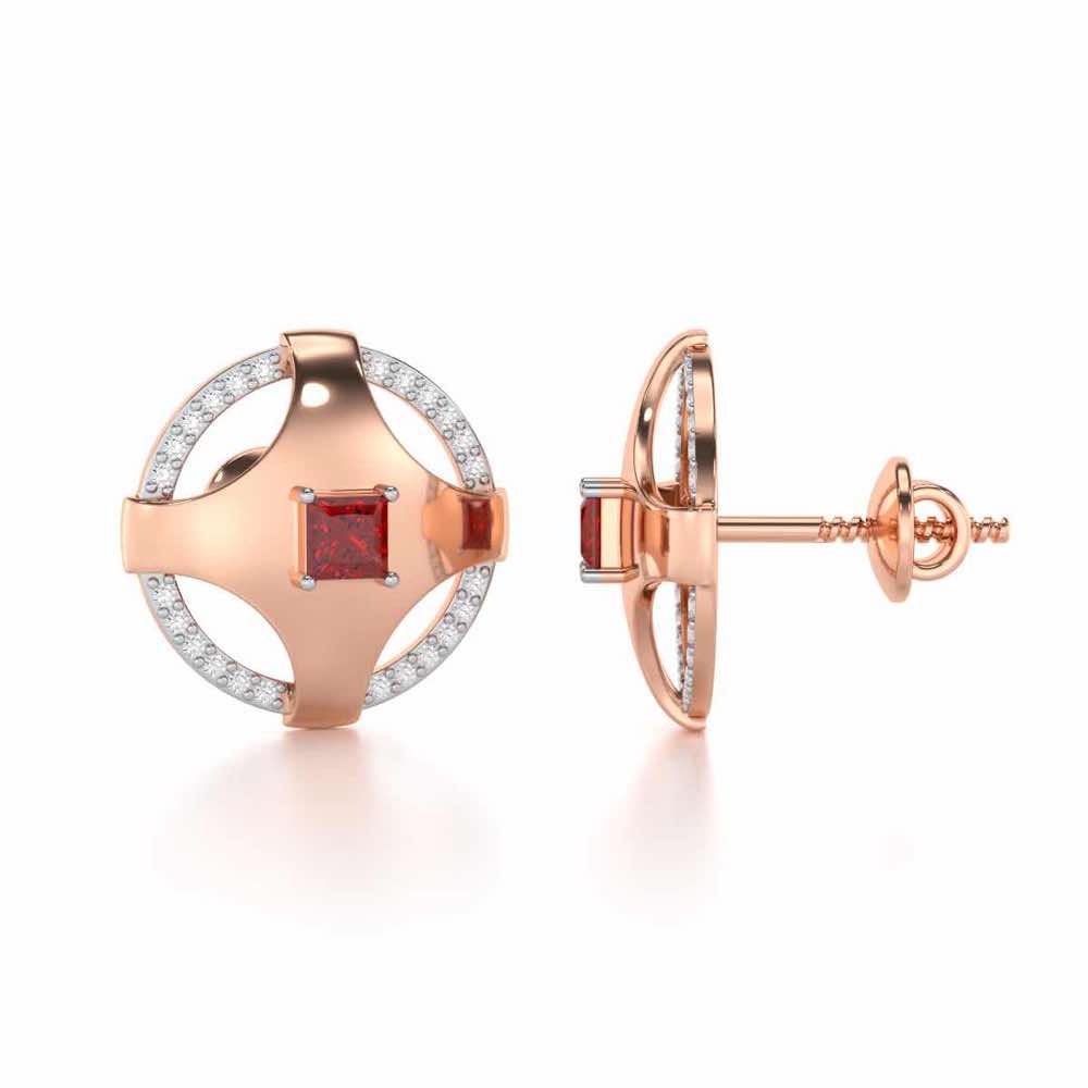Luminous Lullaby Garnet Silver Earrings - Rose Gold - Image 4