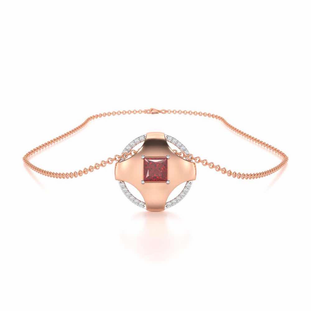Luminous Lullaby Garnet Silver Pendant - Rose Gold - Image 3