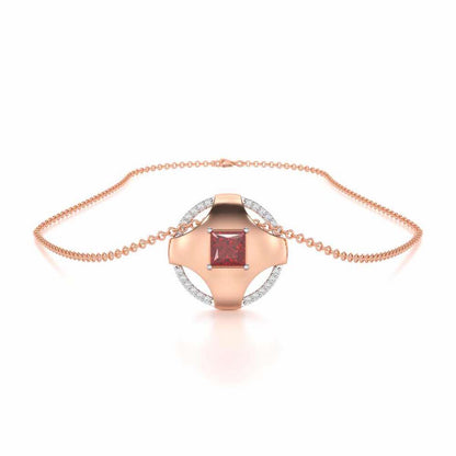 Luminous Lullaby Garnet Silver Pendant - Rose Gold - Image 3
