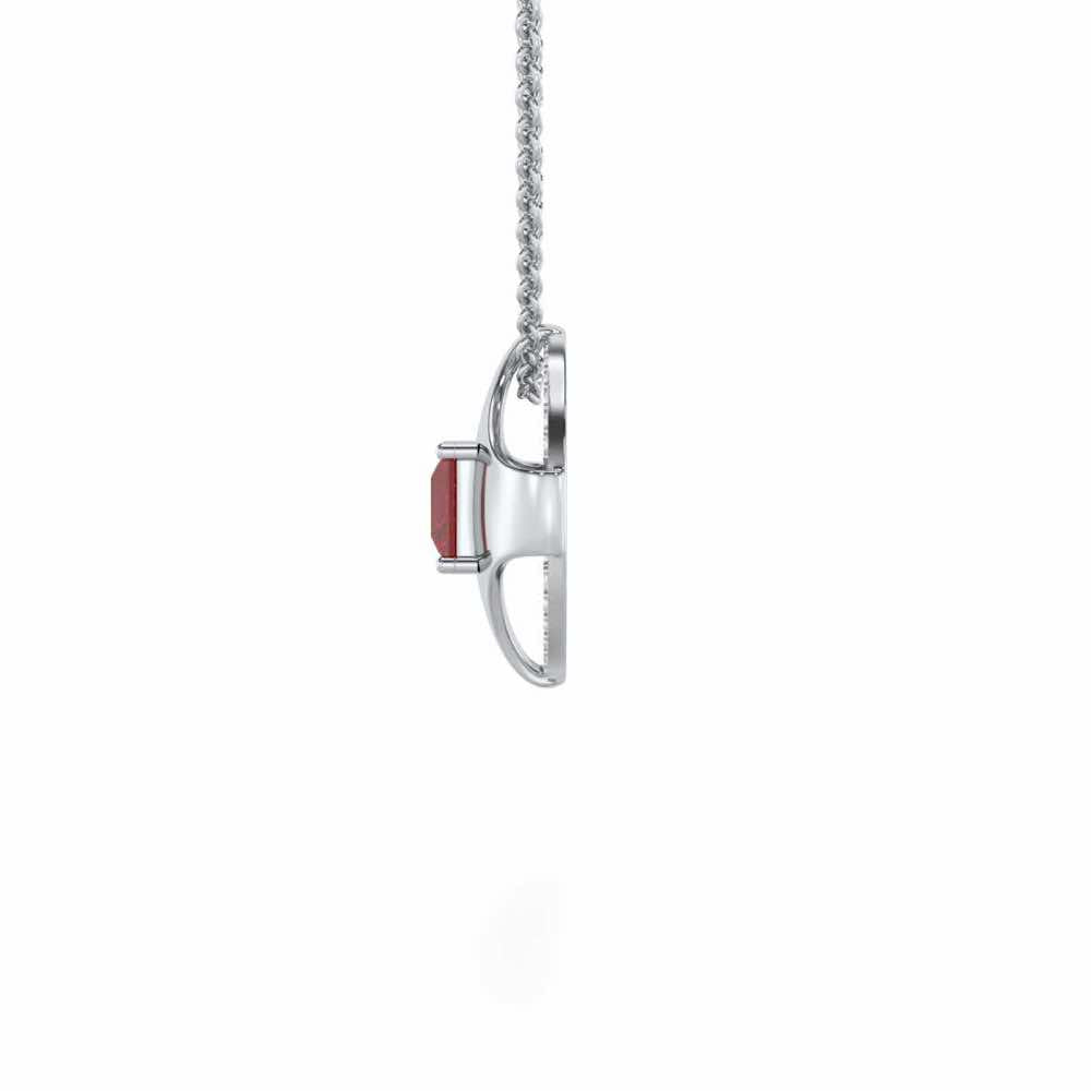 Luminous Lullaby Garnet Silver Pendant - White Gold - Image 4