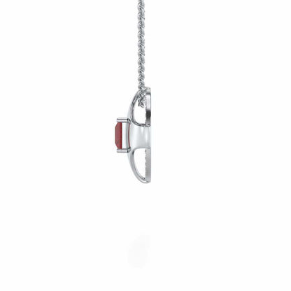 Luminous Lullaby Garnet Silver Pendant - White Gold - Image 4