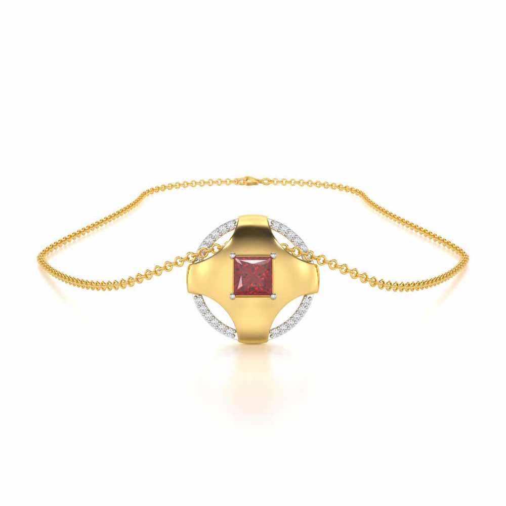Luminous Lullaby Garnet Silver Pendant - Yellow Gold - Image 3