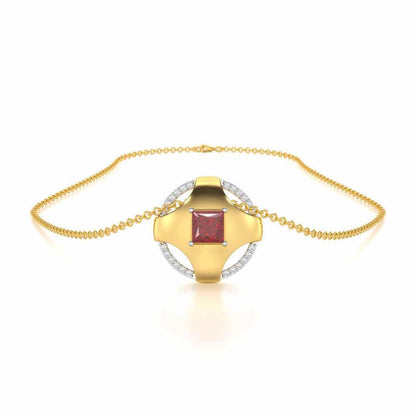 Luminous Lullaby Garnet Silver Pendant - Yellow Gold - Image 3