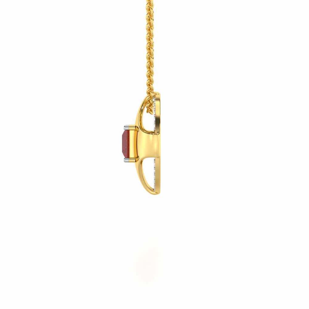 Luminous Lullaby Garnet Silver Pendant - Yellow Gold - Image 4