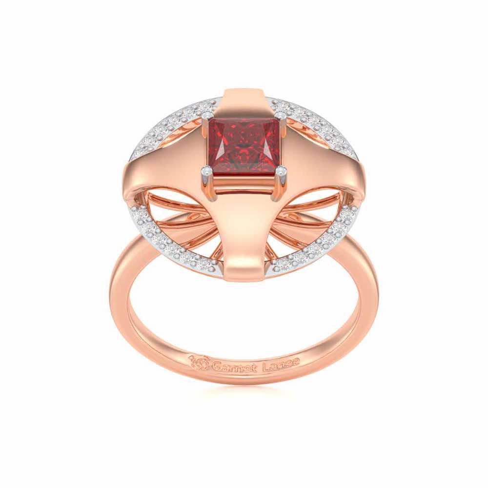 Luminous Lullaby Garnet Silver Rings - Rose Gold - Image 2