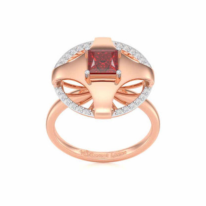 Luminous Lullaby Garnet Silver Rings - Rose Gold - Image 2