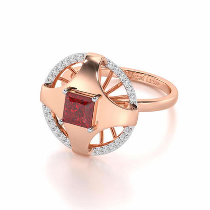 Luminous Lullaby Garnet Silver Rings - Rose Gold - Image 3
