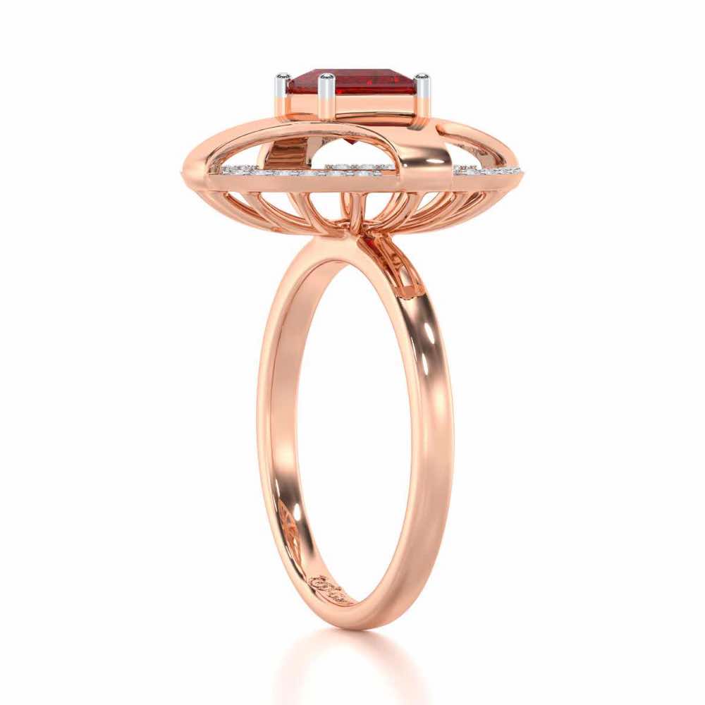 Luminous Lullaby Garnet Silver Rings - Rose Gold - Image 4