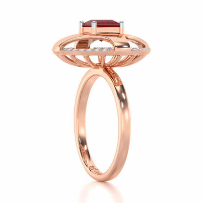 Luminous Lullaby Garnet Silver Rings - Rose Gold - Image 4