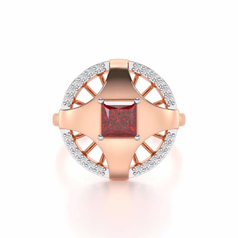 Luminous Lullaby Garnet Silver Rings - Rose Gold - Image 5
