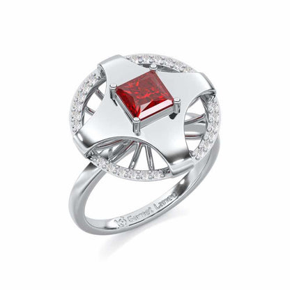 Luminous Lullaby Garnet Silver Rings - White Gold - Image 1