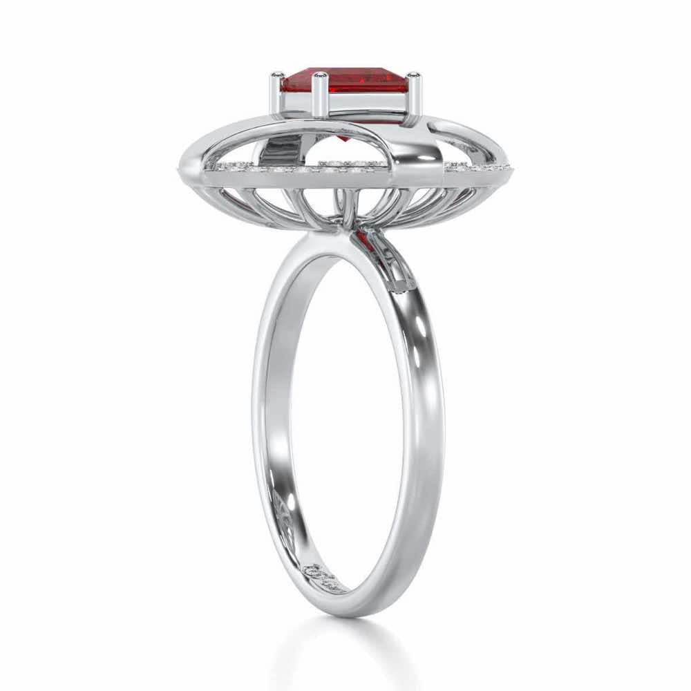 Luminous Lullaby Garnet Silver Rings - White Gold - Image 4