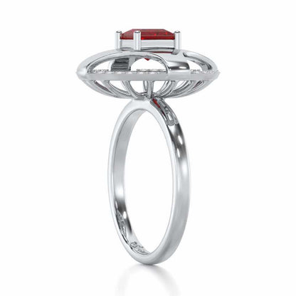 Luminous Lullaby Garnet Silver Rings - White Gold - Image 4