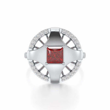 Luminous Lullaby Garnet Silver Rings - White Gold - Image 5