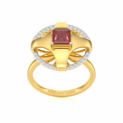 Luminous Lullaby Garnet Silver Rings - Yellow Gold - Image 2