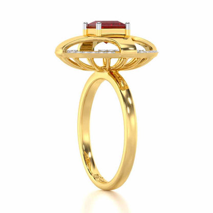 Luminous Lullaby Garnet Silver Rings - Yellow Gold - Image 4