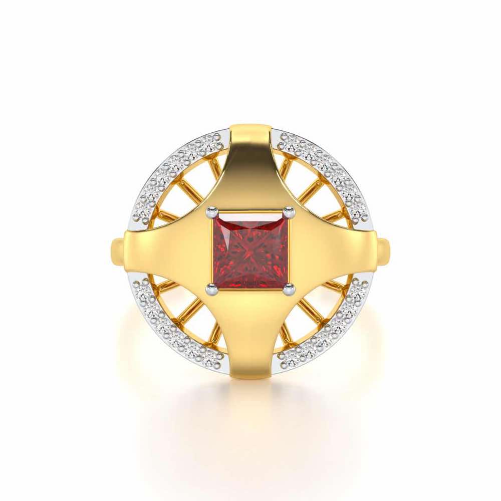 Luminous Lullaby Garnet Silver Rings - Yellow Gold - Image 5