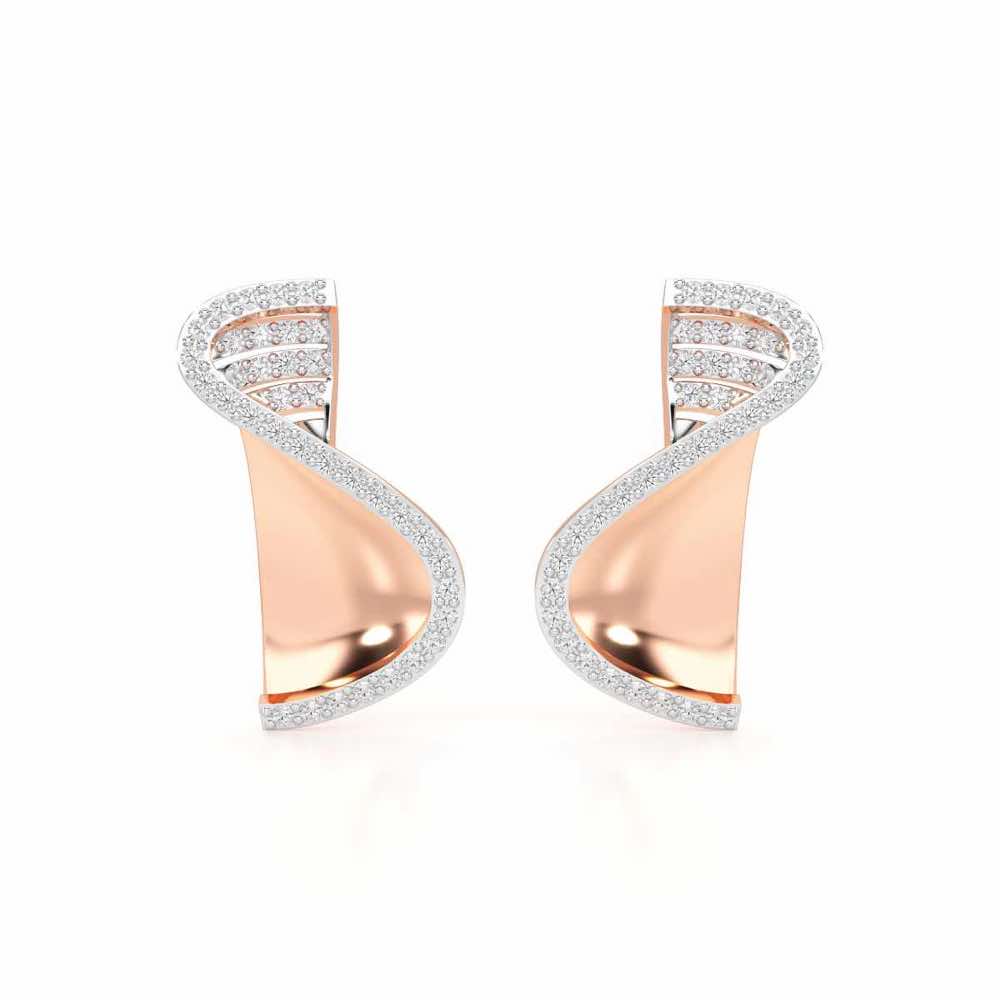 Luminous Net Silver Earrings - Rose Gold - Image 1