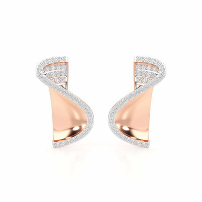 Luminous Net Silver Earrings - Rose Gold - Image 1
