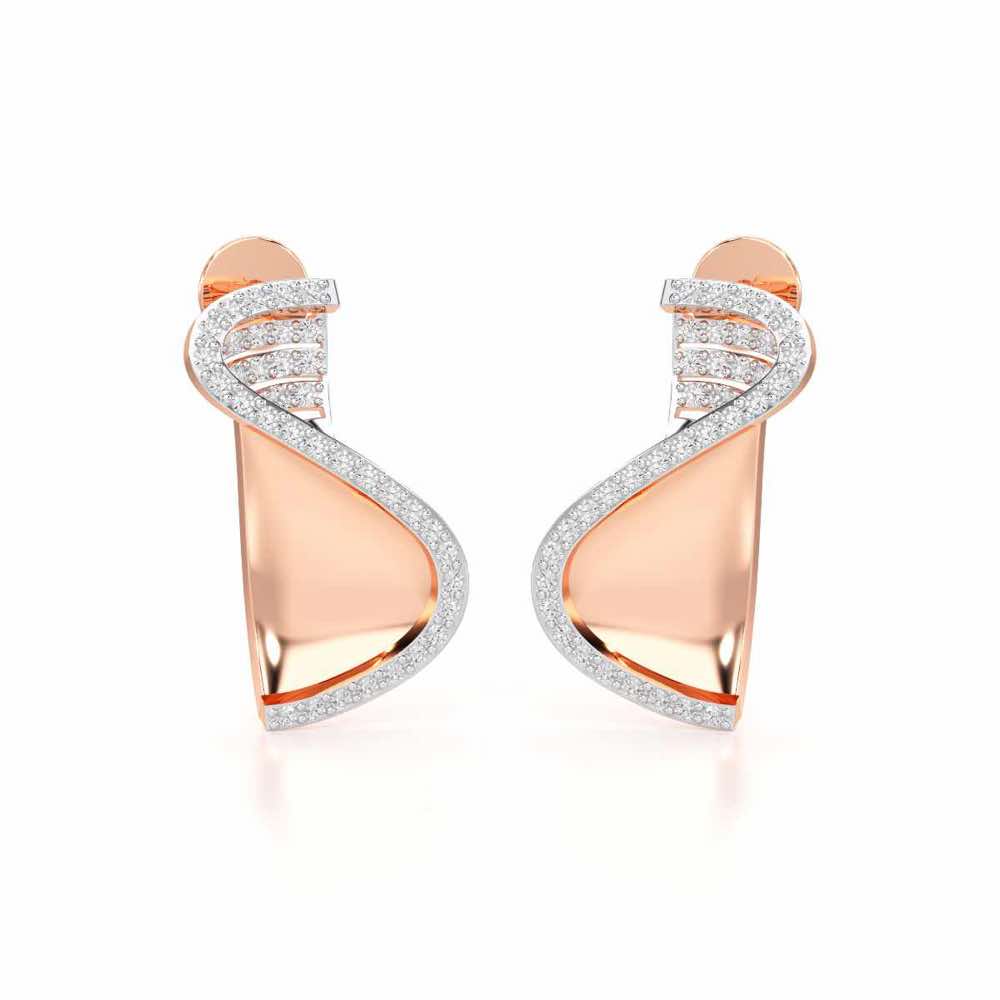 Luminous Net Silver Earrings - Rose Gold - Image 2
