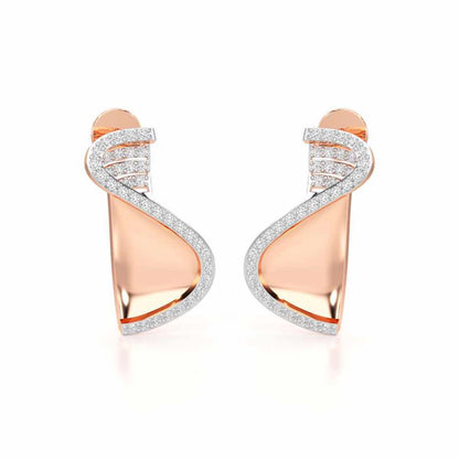 Luminous Net Silver Earrings - Rose Gold - Image 2