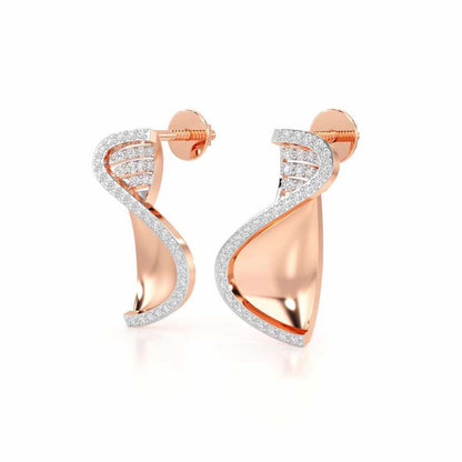 Luminous Net Silver Earrings - Rose Gold - Image 3