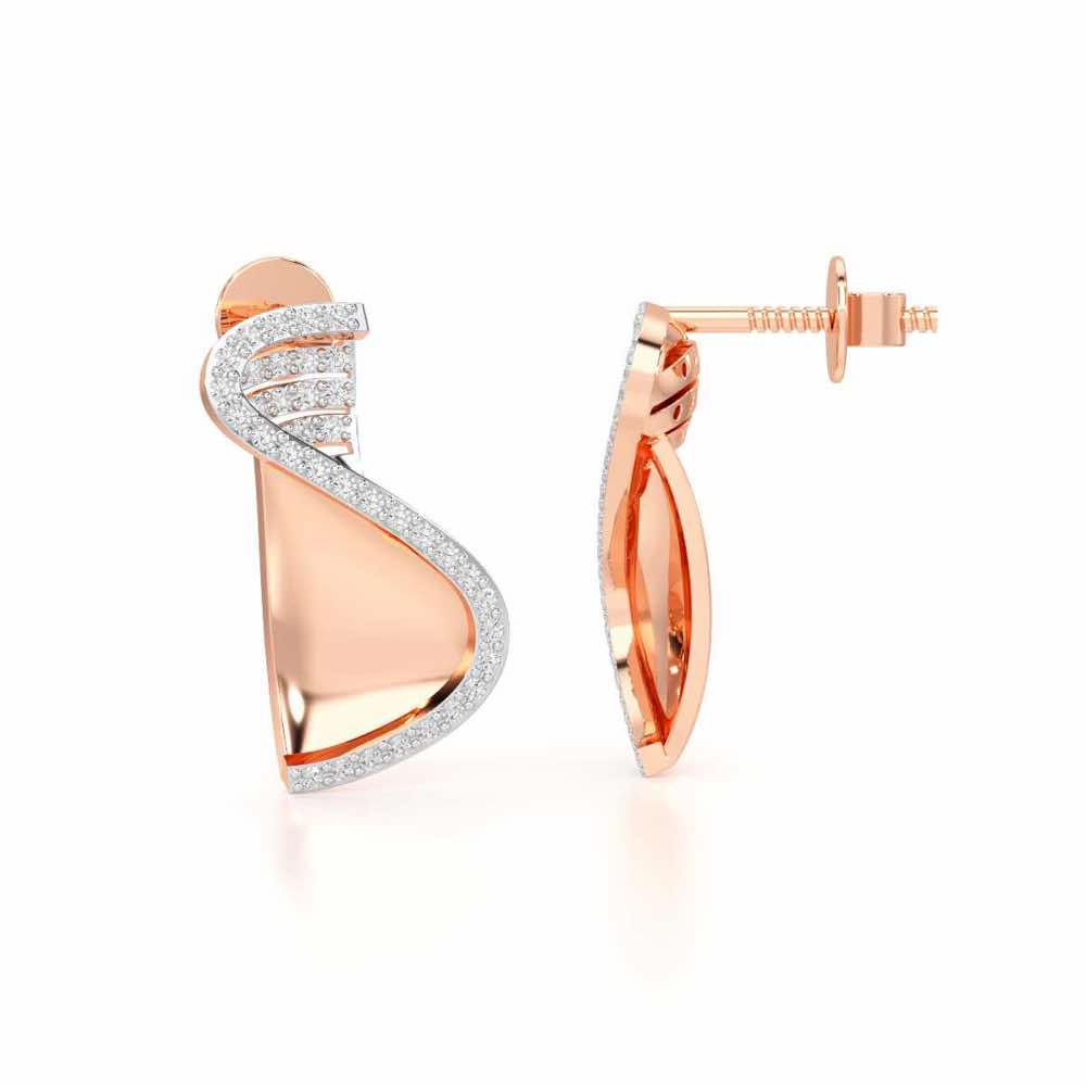 Luminous Net Silver Earrings - Rose Gold - Image 4
