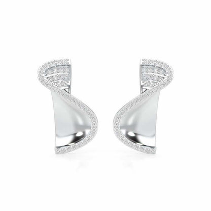 Luminous Net Silver Earrings - White Gold - Image 1