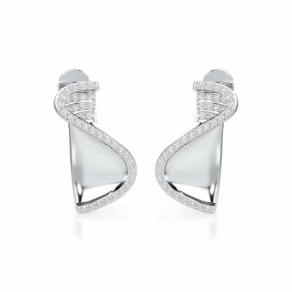Luminous Net Silver Earrings - White Gold - Image 2