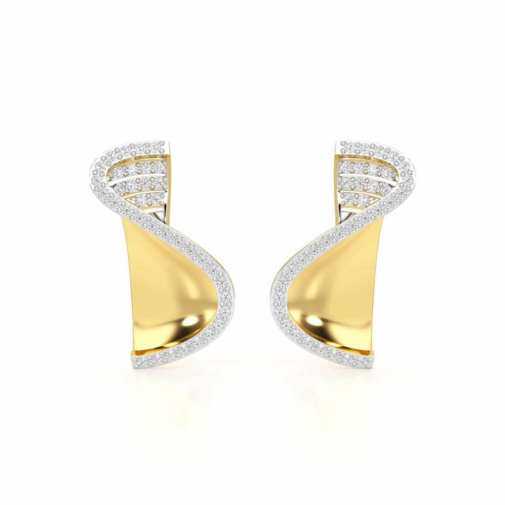 Luminous Net Silver Earrings - Yellow Gold - Image 1