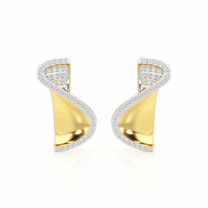 Luminous Net Silver Earrings - Yellow Gold - Image 1
