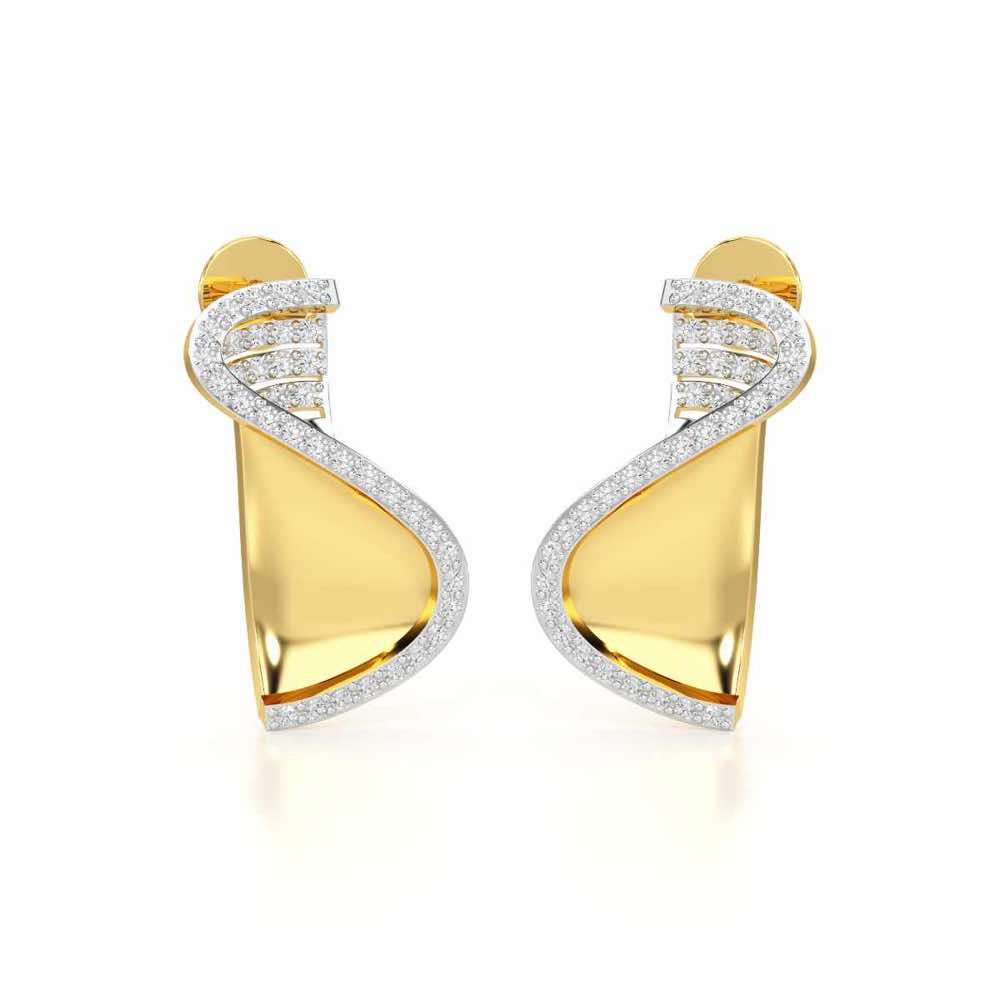 Luminous Net Silver Earrings - Yellow Gold - Image 2