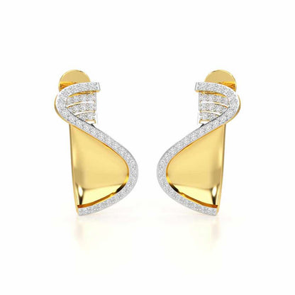 Luminous Net Silver Earrings - Yellow Gold - Image 2