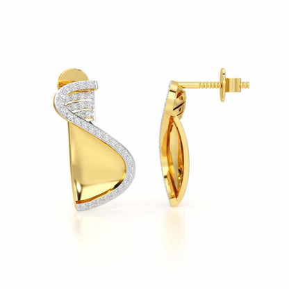 Luminous Net Silver Earrings - Yellow Gold - Image 4