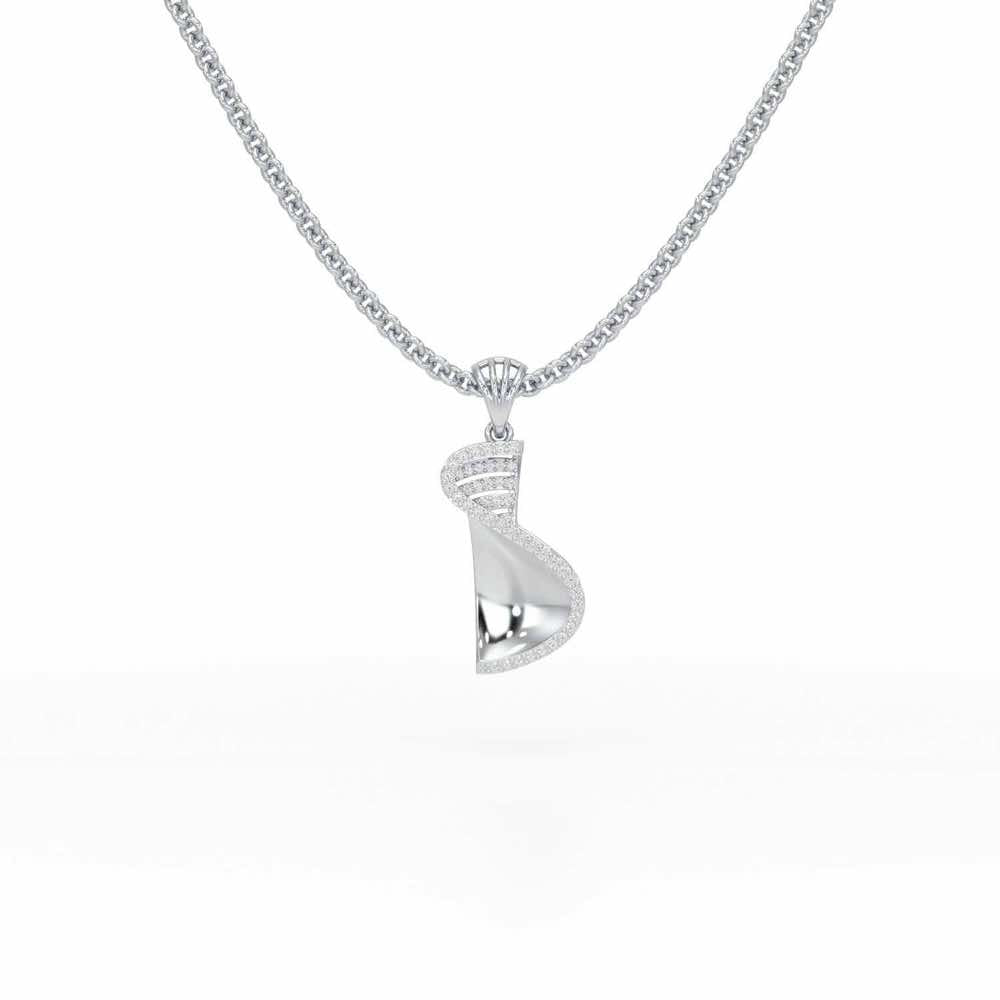 Luminous Net Silver Pendant - White Gold - Image 1