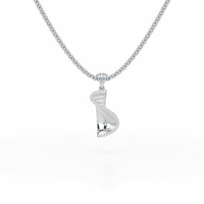 Luminous Net Silver Pendant - White Gold - Image 1