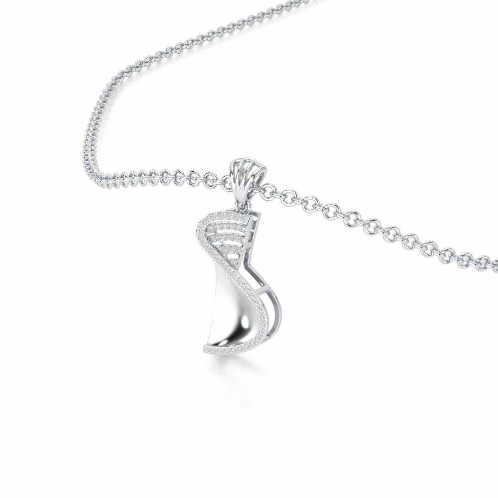 Luminous Net Silver Pendant - White Gold - Image 2