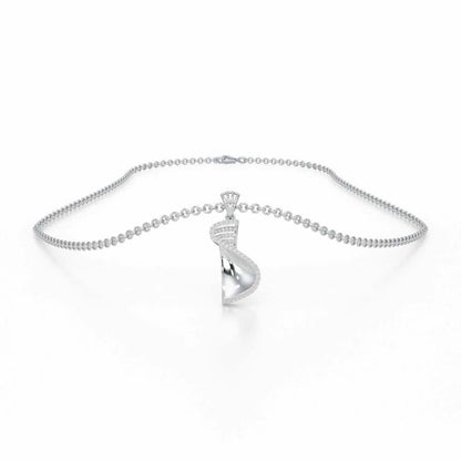 Luminous Net Silver Pendant - White Gold - Image 3