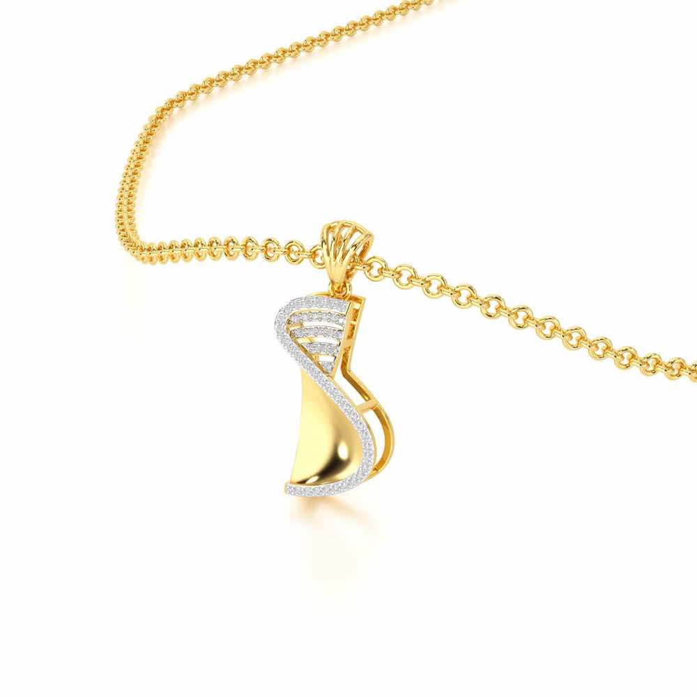 Luminous Net Silver Pendant - Yellow Gold - Image 2