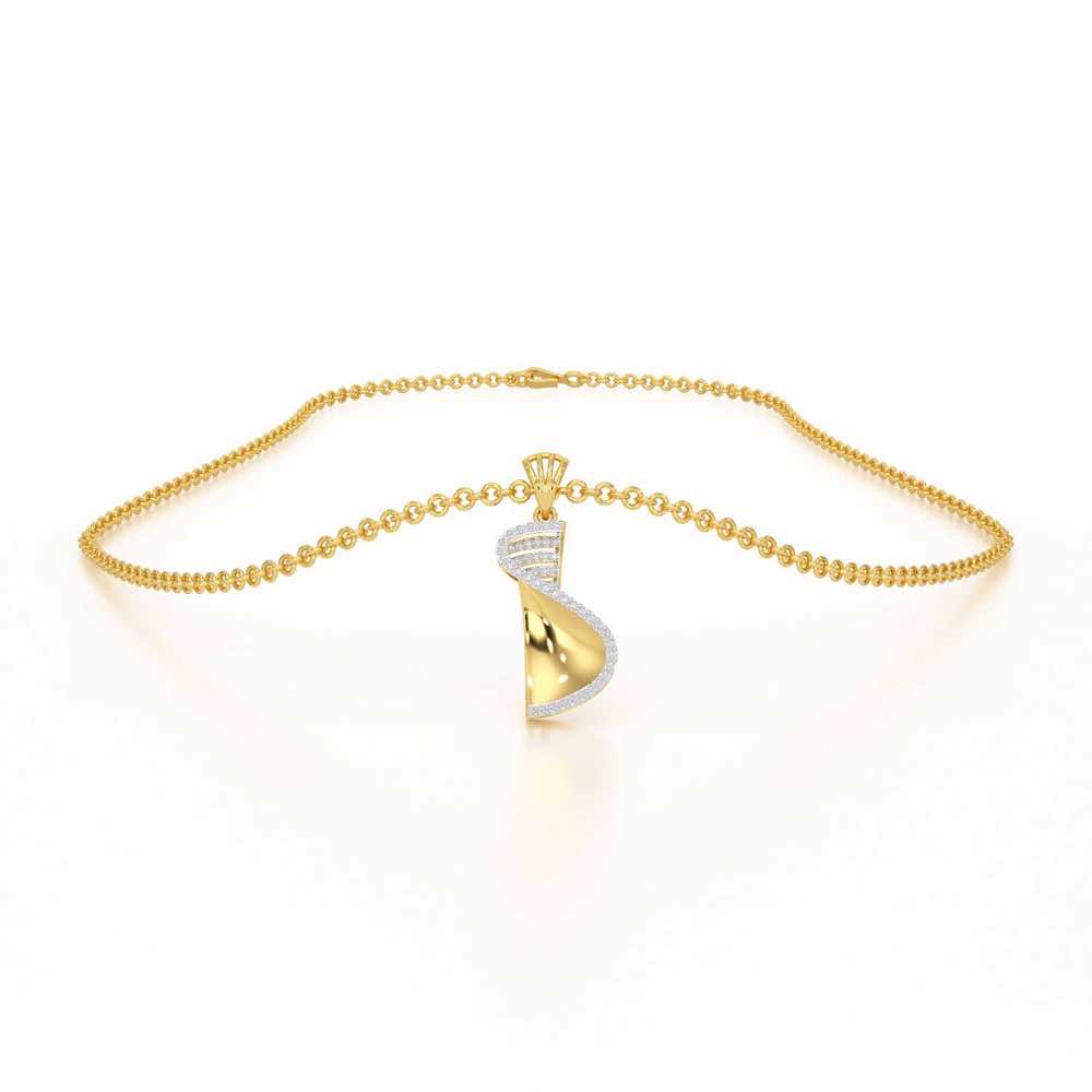 Luminous Net Silver Pendant - Yellow Gold - Image 3
