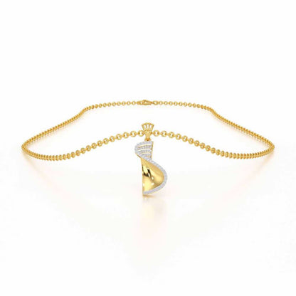 Luminous Net Silver Pendant - Yellow Gold - Image 3