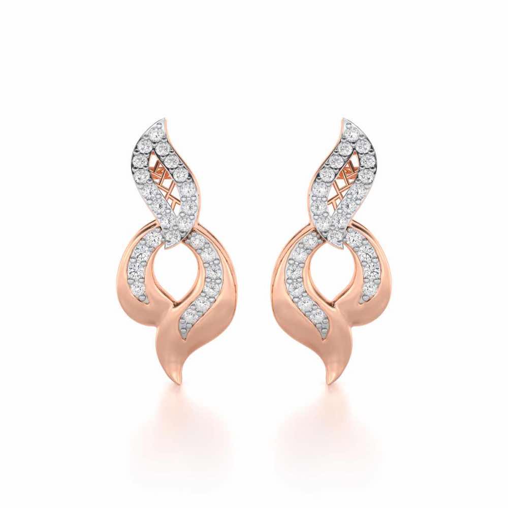 Luminous Pulse Silver Earrings - Rose Gold - Image 1