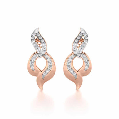 Luminous Pulse Silver Earrings - Rose Gold - Image 1