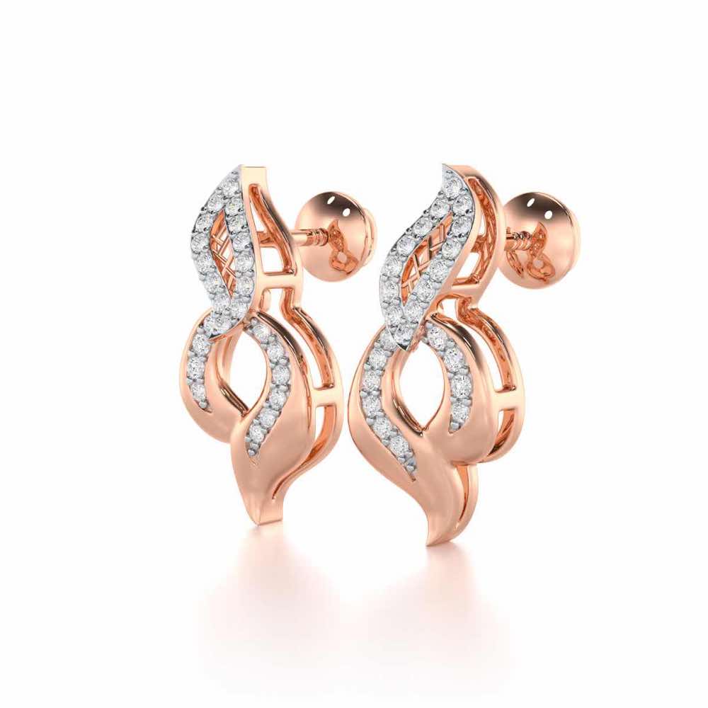 Luminous Pulse Silver Earrings - Rose Gold - Image 3